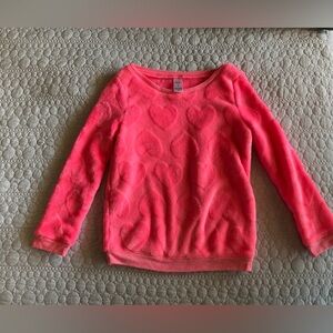 Girl's Carters Heart Design Hot Pink Fleece Pullover Sweater Size 7